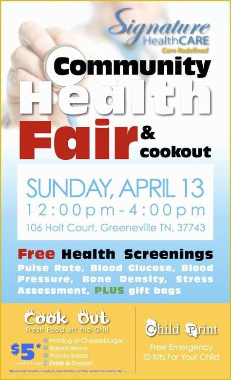 Health Fair Flyer Template Fair Poster Design, Wedding Bar Menu Template, Fair Poster, Community Health Worker, Professional Poster, Health Fair, Free Postcards, Free Flyer Templates, Health Screening