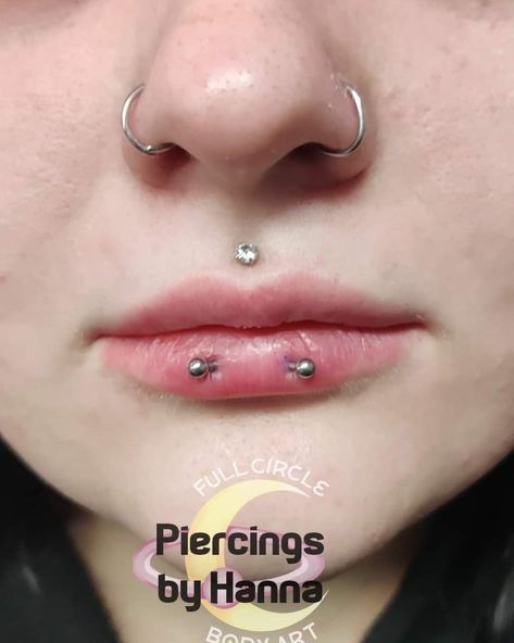 Inside Lip Piercing, Horizontal Lip Piercing, Piercing Lip, Different Ear Piercings, Lip Piercings, Face Piercings, Piercings Unique, Piercing Ideas, Random Ideas