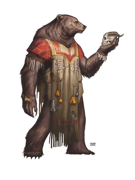 Bearfolk Shaman by BryanSyme Spirit Animal Quiz, Find Your Spirit Animal, Animal Quiz, Pathfinder Rpg, Fantasy Races, Dungeons And Dragons Characters, Fantasy Rpg, Medieval Fantasy, Character Creation