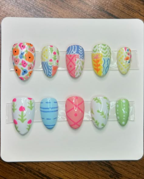 Patch Work Nail Art, Quilt Nail Art, Quilt Nails Designs, Nail Pattern Ideas, Quilt Nails, Patchwork Nails, Quilted Nails, Ruby Nails, August Nails