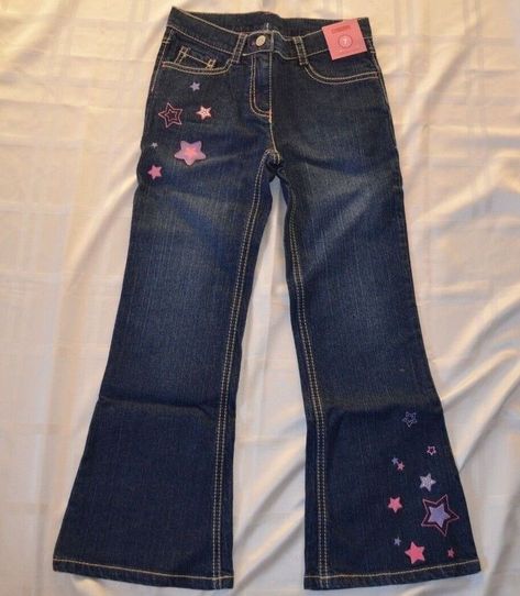 2000s Embroidered Jeans, Y2k Jeans Flat, Y2k Embroidered Jeans, Purple Y2k Outfit, Flared Jeans Outfit, 2000s Jeans, Star Pants, Purple Stars, Jeans Embellished