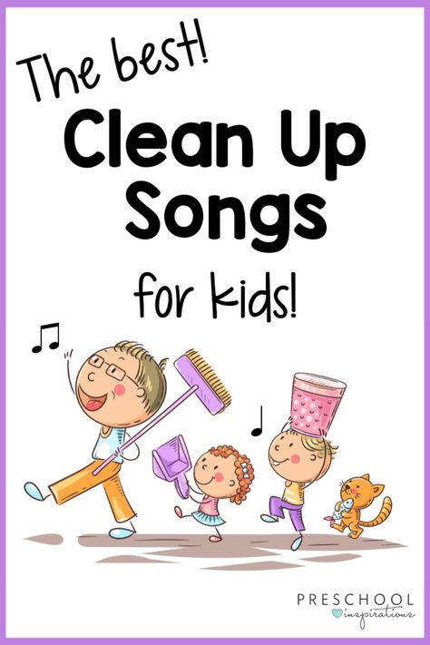 Clean up time isn't always easy for kids! Help them get used to the task with these fun clean up songs. They bring fun and positive reinforcement into the job and can be just the magical clean up wand you need at home or school! Preschool Clean Up Songs, Clean Up Songs For Preschool, Line Up Songs For Preschool, Preschool Fingerplays, Transition Songs For Preschool, Preschool Inspirations, Preschool Transitions, Clean Up Song, Learning Songs