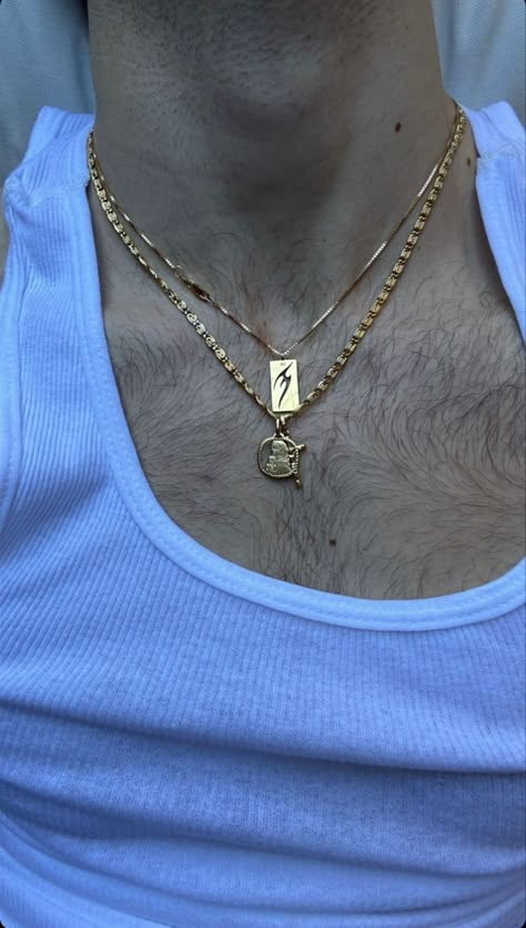 Aesthetic Style Men, Mens Necklace Fashion, Necklace Layers, Gold Necklace For Men, Streetwear Jewelry, Cotton Cord Necklace, Men's Necklace Gold, Boys Jewelry, Mens Fashion Photography