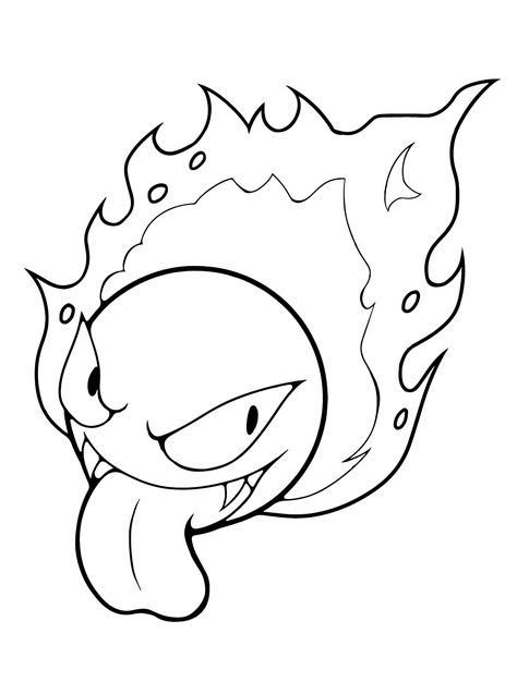 Gastly - Lol Coloring Pages Graffiti Art Coloring Pages, Gengar Stencil, Gastly Pokemon Art, Gengar Outline, Gastly Pokemon Drawing, Gengar Line Tattoo, Gengar Clefairy Tattoo, Ghastly Tattoo Pokemon, Gastly Pokemon