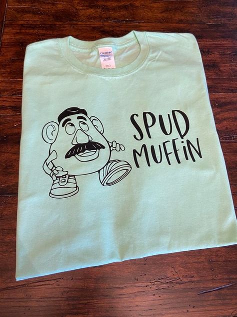 Mr. Potato Head Funny Toy Story Disney Shirt Spud Muffin All - Etsy Little Boy Shirts Vinyl Disney, Disney Tee Shirts For Men, Disney Shirts Dinald, Disney Sayings Shirts, Disney Trip Shirts For Boys, Plain My Disney Shirt, Adult Disney Shirts Toy Story, My Disney Shirts, Son Disney Shirt