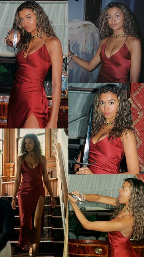 Kiara Outer Banks Dress, Kiara Outer Banks Red Dress, Moana Inspired Prom Dress, Kiara Carrera Red Dress, Kiara Red Dress, Kie Obx Outfits, Kiara Carrera Outfits, Kiara Outfits, Kiara Outer Banks Style