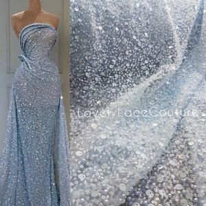 Big Sequins, Heavy Beaded Wedding Dress, Pallas Couture, Haute Couture Fabric, White Lace Fabric, Beaded Lace Fabric, Bridal Lace Fabric, Long Blue Dress, Wedding Dresses Beaded