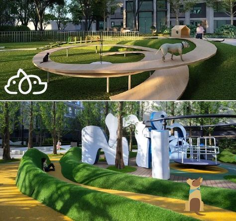 Pet Park Design, Dog Park Ideas, Dog Park Design, Dog Boarding Ideas, Cat Park, Indoor Dog Park, Cool Playgrounds, Pet Station, Dog Kennel Designs