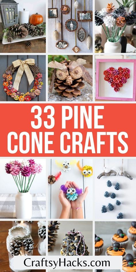 You can easily have more fun getting creative this fall when you make any of these delightful pinecone craft ideas. These incredible fall craft ideas are perfect to make with your friends or family. Small Pine Cones Craft, Craft Ideas With Pinecones, Pinecone Crafts For Fall, Spring Pinecone Crafts, Pinecone Crafts To Sell, Pinecone Bird Feeder Kids, Crafts Using Pinecones, Kids Pinecone Crafts, Pinecone Art Projects