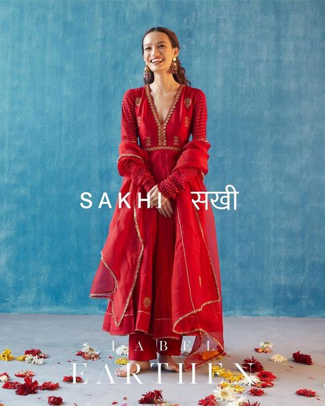 Label Earthen on Instagram: “#Sakhi by #labelearthen #Sakhi makes us laugh at ourselves, makes us smile when we are crying,. A perpetual mood lifter, she is the one…” Label Earthen, Floor Length Kurti, Alia Cut, She Is The One, Embroidery Kurti, Kurti Style, Anarkali Dresses, Traditional Attires, Latest Dress Design