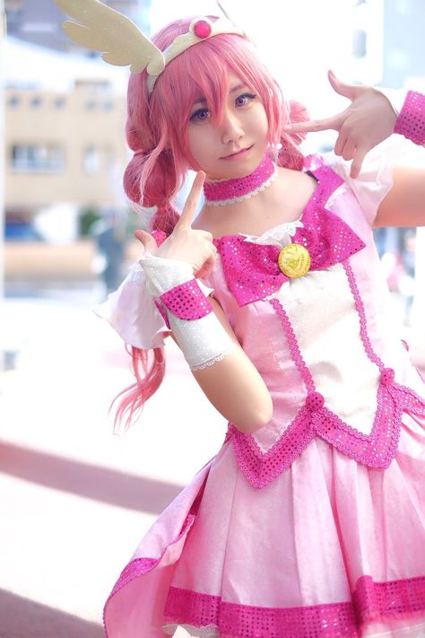 Smile Precure Cosplay, Glitter Force Cosplay, Magical Girl Cosplay, Glitter Force Costume, Precure Cosplay, Precure Fanart, Glitter Lucky, Pink Cosplay, Zodiac Sign Fashion