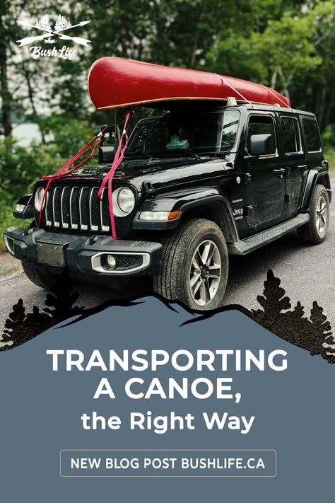 Transporting a canoe is easier than you might think. With minimal gear and a little skill, a few minutes of setup will have you on your way. | #canoes #canoeing #canoeingtips Canoeing Outfit, Outdoor Blog, Cedar Strip Canoe, Canoe Accessories, Kayaking Tips, Canoe Building, Canoe Fishing, Canoe Camping, Spring Outdoor