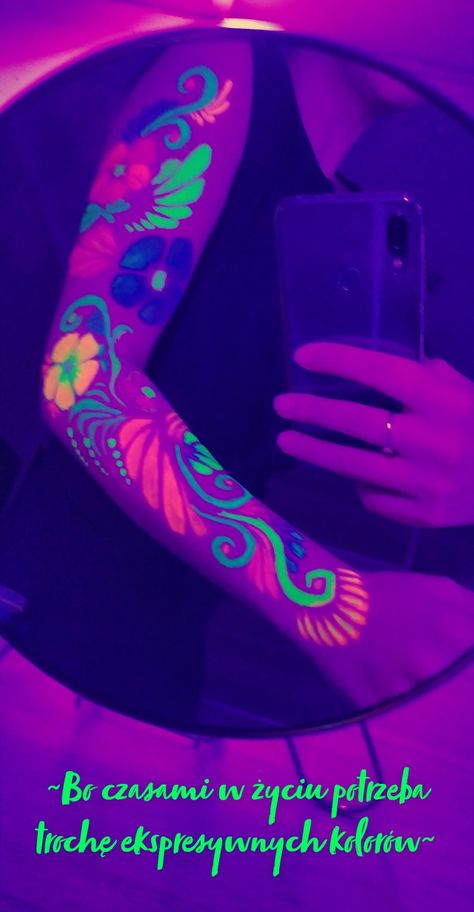 #uv Uv Poster, Uv Makeup, Uv Tattoo, Black Light, Cool Tattoos, Neon, Festival, Tattoos, Makeup