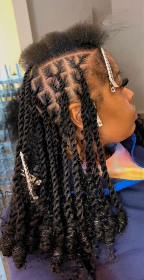 New Hairstyle For 2023 Braids, Reverse Braids Black Hair, Curly Invisible Locs, Boho Two Strand Twist, Short Weave Hairstyles Braids, Black Girls Hairstyles Weave Braids, Invisible Locs Twist With Color, Overalls Outfit Black Women, Invisible Locs Twist