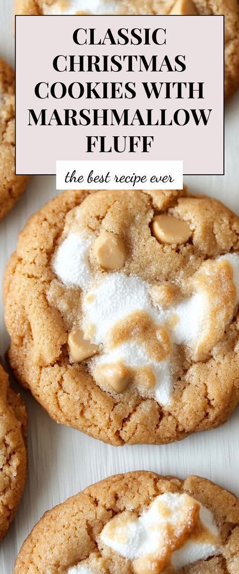 Image for Classic Christmas Cookies with Marshmallow Fluff Marshmallow Fluff Cookie Recipes, What Can I Make With Marshmallows, Recipes With Marshmallow Fluff, Marshmallow Recipe Ideas, Cookies With Marshmallow Fluff, Cookies With Marshmallows, Marshmallow Cookie Recipes, Classic Christmas Cookies, Marshmallow Fluff Recipes