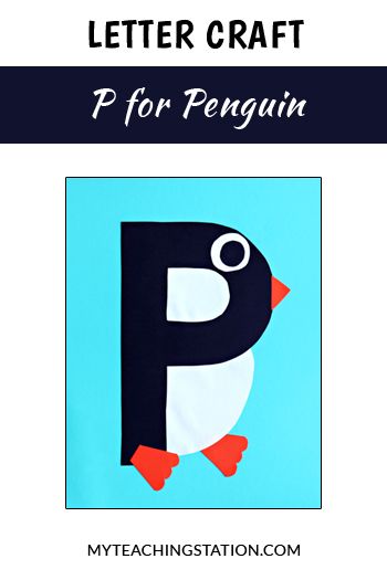 Letter of the week craft activity: Letter P is for Penguin. Simple and easy letter craft for children in #preschool or #kindergarten. Letter P Craft, Preschool Penguin, P Is For Penguin, Craft Penguin, Penguin Crafts Preschool, P Craft, Paper Penguin, Letter P Crafts, Winter Animal Crafts