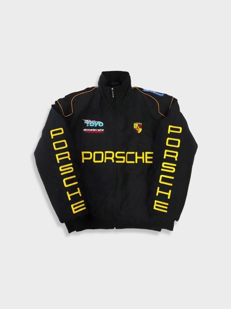 Porsche Jacket, Vintage Racing Jacket, Black Porsche, Racing Jackets, Spring Cardigans, Versatile Jacket, Vintage Porsche, Racing Jacket, Vintage Racing