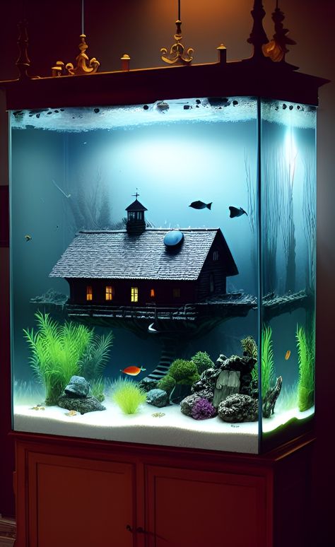 Fish Tank Themes Creative, Cool Fish Tank Decorations, Fish Aquarium Decorations, Fish Tank Themes, Amazing Aquariums, Fish Tank Terrarium, Cool Fish Tanks, Aquascape Design, Diy Fish Tank