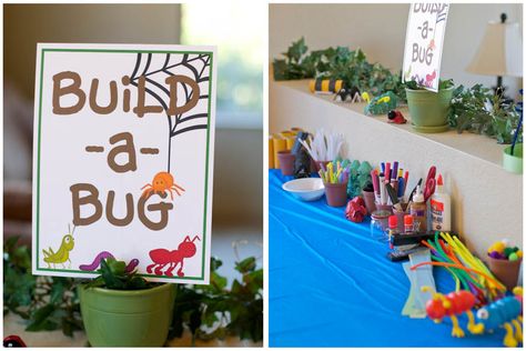 Build-a-bug....could get creative with this one! Bug Party Activities, Gummy Skewers, Butterfly Treats, Bug Activity, Natural Birthday Party, Insect Party, Bug Craft, Mini Beasts, Reptile Party