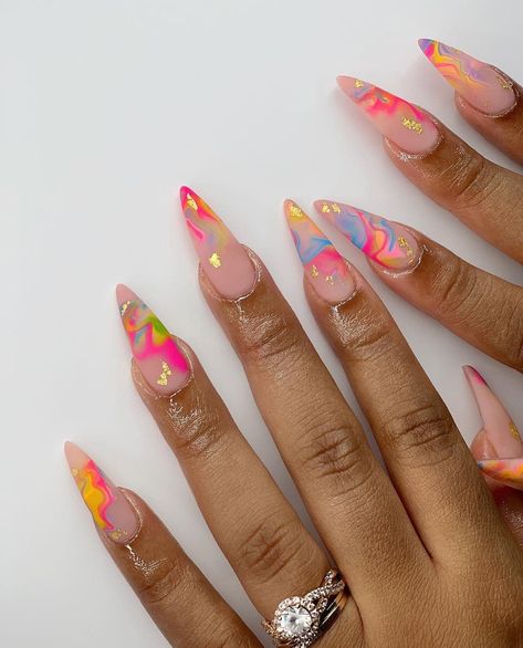 Pixie Nails, Summer Stiletto Nails, Almond Nails Designs Summer, Nails Lips, Stilleto Nails Designs, America Nails, Fashionable Nails, Summer Sets, Nails Luxury