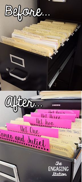 Filing Cabinet Organization - The Engaging Station School Secretary Office, Teacher Organizer, Organize Paperwork, Filing Cabinet Organization, Work Cubicle, School Secretary, Office Organization At Work, Diy Organizer, Desk Organization Diy