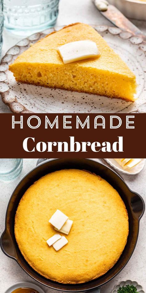 Homemade Cornbread Recipe - I Heart Eating Cornbread Biscuits Recipe, Corn Flour Cornbread, Masa Cornbread Recipe, No Flour Cornbread Recipe, Simple Cornbread Recipe, Cornbread Recipe From Scratch, Simple Cornbread, Traditional Cornbread Recipe, Cornbread From Scratch