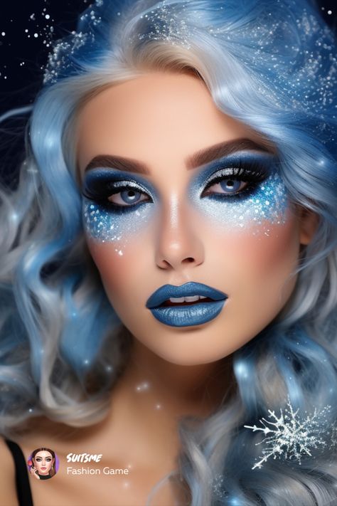 Dive into Fantasy Fashion playing SUITSME Fashion Game Fun Winter Makeup, Frozen Make Up, Ice Fairy Makeup, Winter Makeup Looks Ice Queen, Ice Princess Makeup, Icy Makeup, Snow Queen Makeup, Ice Princess Costume, Ice Makeup