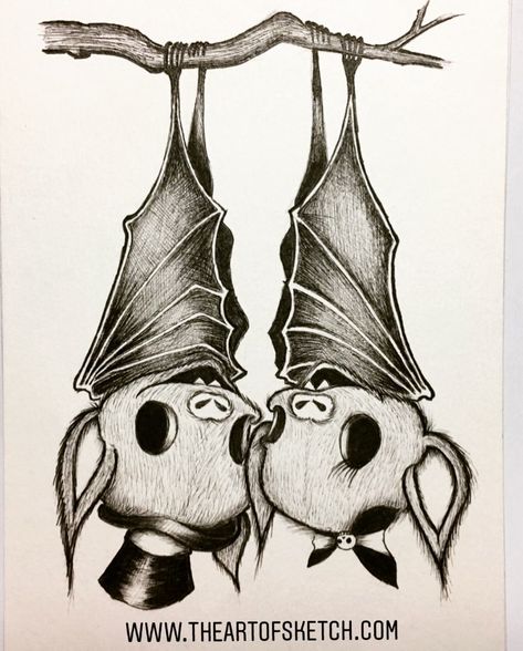 Bats In Love, Bat Couple, Holding Hands Drawing, Bat Vector, Kissing Drawing, Ink On Watercolor, Cartoon Bat, Halloween Love, Hip Tattoos