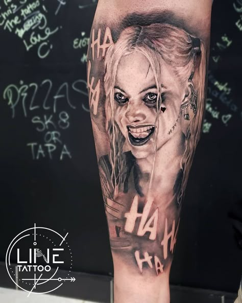 awesome 24 Harley Quinn Tattoos for Comic Lovers in 2021 Joker Tattoo Design For Men, Lovers Tattoo Ideas, Harley Quinn Joker Tattoo, Joker Sleeve Tattoo, Joker Harley Quinn Tattoo, Harley Queen Tattoo, Harley Quinn And Joker Tattoo, The Joker Tattoo, Harley Quinn Tattoos