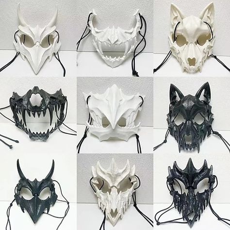 Werewolf Mask, Dragon God, Skeleton Mask, Tiger Dragon, Japanese Tiger, Prom Costume, Mascaras Halloween, Dragon Mask, Wolf Mask