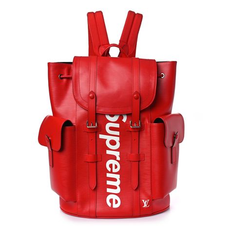 Supreme Backpack, Sac Louis Vuitton, Louis Vuitton Supreme, Mens Bags Fashion, Supreme Bag, Photo Bag, Ralph Lauren Bags, Studded Bag, John Galliano