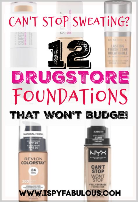 It's getting hot in here! Now, no matter how sweaty you get, your foundation won't budge. And, you'll get it for drugstore prices. You won't believe how long-lasting some of these foundations are. #waterproof #foundations #summerbeauty #drugstorefoundation #drugstorebeauty #drugstoremakeup #affordablebeauty #ad Long Lasting Makeup Products, Makeup For Sweaty Face, Drugstore Foundation For Dry Skin, Makeup For Sweaty Face Summer, Best Drugstore Foundation For Oily Skin, Best Long Lasting Foundation, Sweat Proof Makeup Drugstore, Best Drugstore Foundation Full Coverage, Cheap Foundation Drugstore Makeup