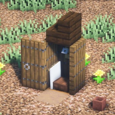 Minecraft Mailbox Ideas, Minecraft Pet Houses, Animal Pen Minecraft, Minecraft Animal Pens, Cute Outhouse, Dog House Minecraft, Minecraft Decoration, Minecraft Interior, Minecraft Interior Design