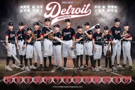 Prospects Banner 2024 - Team Sport Banner Samples - cjonesphotos Baseball Team Banner Ideas, Baseball Team Pictures Poses, Baseball Portraits, Baseball Team Pictures, Cooperstown All Star Village, Team Picture Poses, Softball Team Pictures, Sports Team Photography, Cooperstown Dreams Park