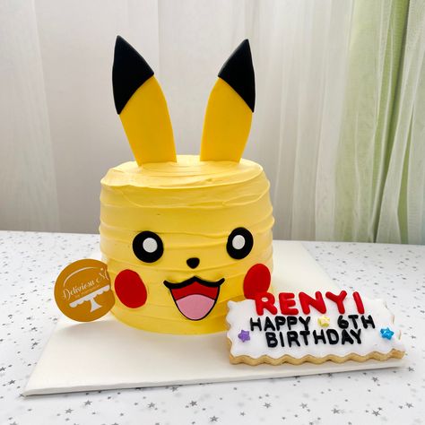 Pokemon⚡️Pikachu Cake Pikachu Cake, Happy 6th Birthday, Cartoon Cake, Pokemon Pikachu, Buttercream Cake, Birthday Cakes, Butter Cream, Pikachu, Pokemon