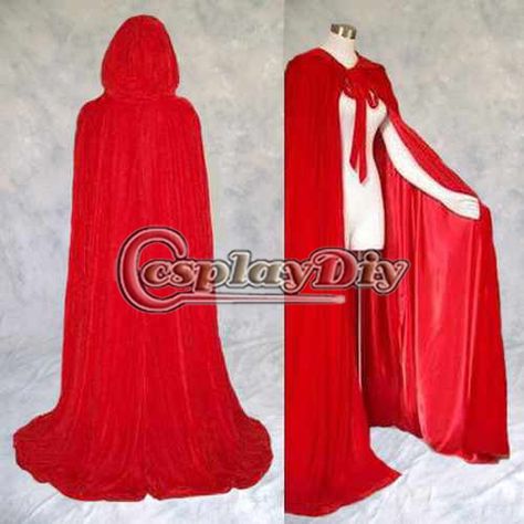 Lined Red Velvet Satin Cloak Medieval Witchcraft Wicca Cape Adult Women Winter Outside Wedding Cloak Halloween Costume D0419 #WinterWedding Red Masquerade, Royal Cape, Masquerade Halloween Costumes, Witchy Wedding, Velvet Cloak, Red Coats, Red Cloak, Scene Dress, Red Ridding Hood