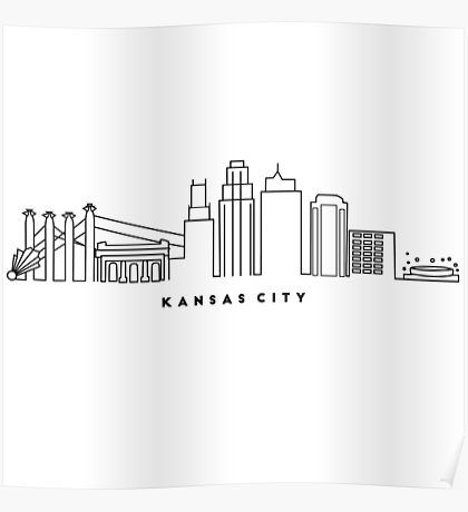 Kansas City Posters | Redbubble Kansas City Painting, Kansas City Skyline Art, Kansas City Skyline Silhouette, Kansas City Skyline Tattoo, Kansas City Tattoo Ideas, Kansas City Tattoo, Kansas City Aesthetic, Missouri Tattoo, Kc Aesthetic