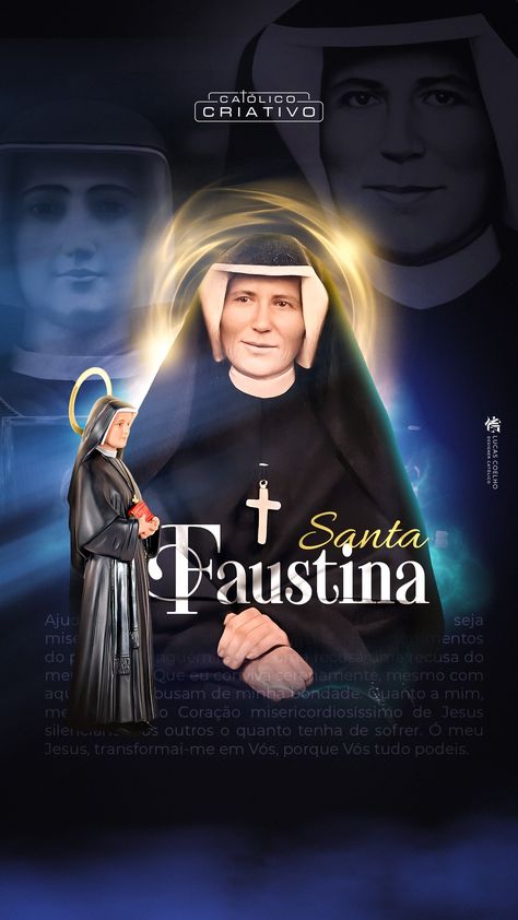 Santa Faustina Design Católico Saint Joseph Art, Saint Faustina, St. Rita, Faustina Kowalska, Holly Pictures, Catholic Wallpaper, St Faustina, Catholic Images, Divine Mercy