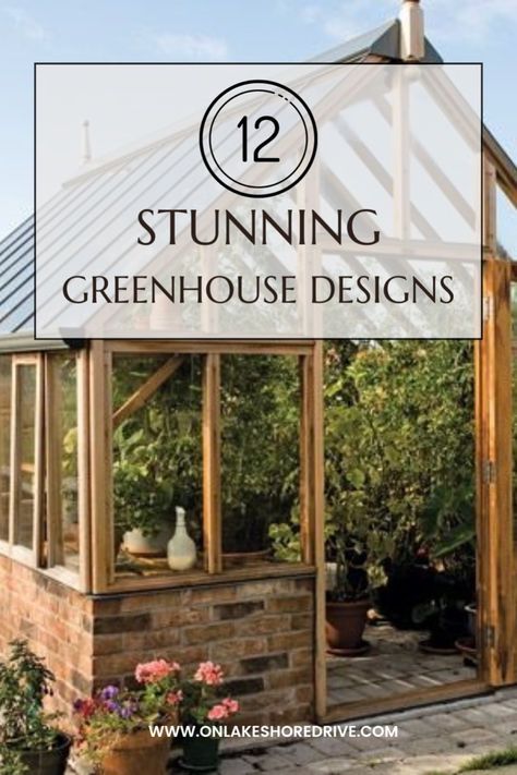 I want to share with you 12 greenhouse ideas today to inspire you and potentially take your backyard and gardening to the next level! Greenhouse Designs Ideas, Best Greenhouse Design, Large Greenhouse Plans, English Cottage Greenhouse, Greenhouse Garden Ideas, Greenhouse Shed Combo Plans, Shed And Greenhouse Combo, Starting A Greenhouse, Backyard Greenhouse Ideas