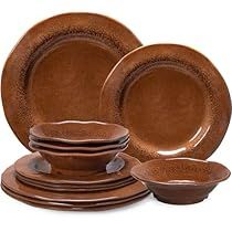 Brown Dishes, Outdoor Dishes, Melamine Dishes, Melamine Dinnerware Sets, Plates And Bowls Set, Melamine Dinnerware, Outdoor Food, Dinner Set, Dish Sets