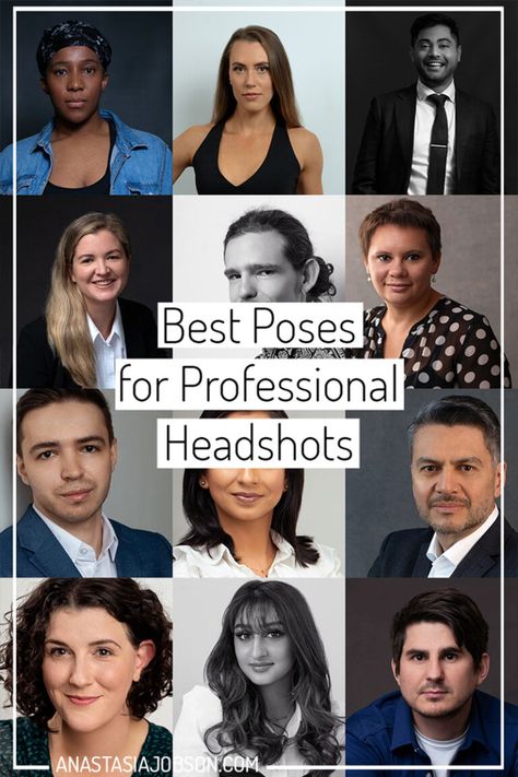 Best Poses for Professional Headshots - Anastasia Jobson Self Headshots, Headshots Professional Poses, Professional Headshots Poses, How To Shoot Professional Headshots, Corporate Headshot Poses Women, Job Headshots, Headshots Poses For Women, Prompts For Headshots, Professional Headshot Poses For Women