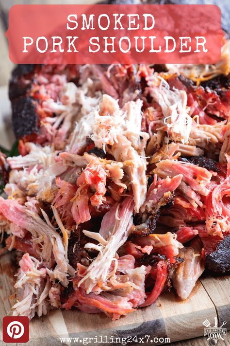 If you want delicious Smoked Pork Shoulder but don’t want to stay up all night tending to a fire this is the pulled pork recipe for you! Pork Shoulder Brine, Recipes Pulled Pork, Pulled Pork Slow Cooker, Pork Slow Cooker, Smoked Pork Shoulder, Smoked Recipes, Easy Pulled Pork, Pork Shoulder Recipes, Pulled Pork Nachos