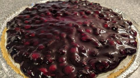 Huckleberry Cheesecake - The Frugaler Huckleberry Cheesecake, Huckleberry Recipes, Fruit Pie Filling, Lemon Pie Filling, Easy No Bake Cheesecake, Cream Cheese Pie, Graham Cracker Crust Pie, Cheesecake Toppings, Quick Dessert