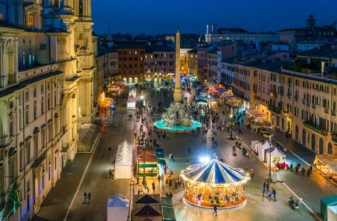 Piazza Navona in Rome during Christmas time. Piazza Navona is a square in Rome, , #Sponsored, #Christmas, #time, #square, #Piazza, #Navona #ad Rome In December, Italian Christmas Traditions, Christmas In Rome, Nativity Display, Rome Winter, Rome Streets, Rome Travel Guide, Christmas World, Rome City