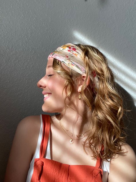 Hairstyles With Boho Headbands, Boho Headband Hairstyles, Hippy Headband, Boho Bandeau Hairstyles, Hippie Headband, Natural Life Headband, 70s Hippie Hair, 70s Hair Accessories Head Scarfs, Hippie Hairstyles