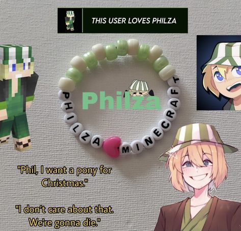 Dsmp Inspired Bracelets, Minecraft Kandi, Minecraft Jewelry, Funny Bracelets, Bead Pets, Philza Minecraft, Minecraft Beads, Kandi Beads, Diy Kandi Bracelets