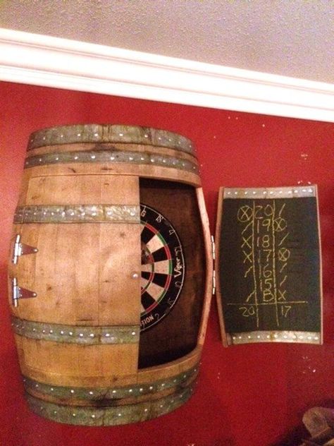 Dartboard Cabinet, Dart Board Cabinet, Barrel Projects, Wine Barrel Furniture, Don Pedro, Ultimate Man Cave, Barrel Furniture, Man Cave Home Bar, Napa Valley Wine