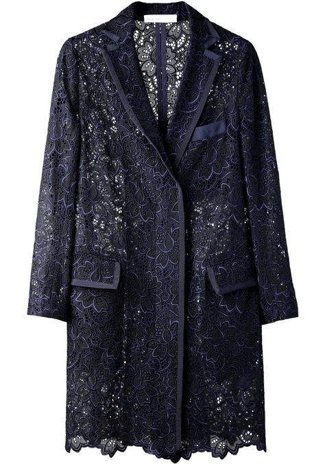 SACAI LUCK /  LACE JACKET Metallic Oxfords, Classic Black Dress, Lace Jacket, Ribbon Trim, Lapel Collar, Grosgrain Ribbon, Beautiful Outfits, Latest Fashion Trends, Lace Dress