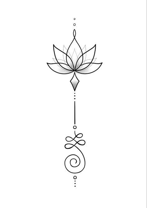 Tattoo For Strong Women Symbols, Strong Tattoos For Women Symbols, Unalome Tattoo Female Design, Unalome Tattoo Design, Lotus Unalome Tattoo, Small Lotus Tattoo, Strong Tattoos, Small Chest Tattoos, Lotus Tattoo Design