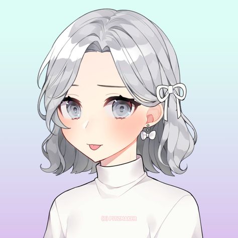 Silver Hair Anime Female, Silver Hair Drawing, Anime Silver Hair, Silver Hair Anime, Silver Hair Girl, Npc Dnd, Character Hair, Dnd Campaign, Short Silver Hair